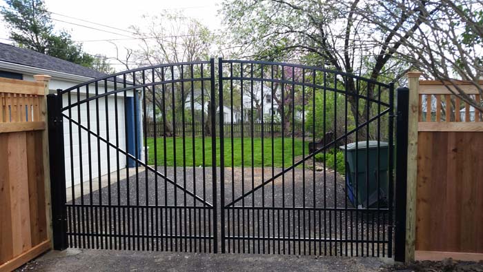Secure entry gate installation for residential walkway