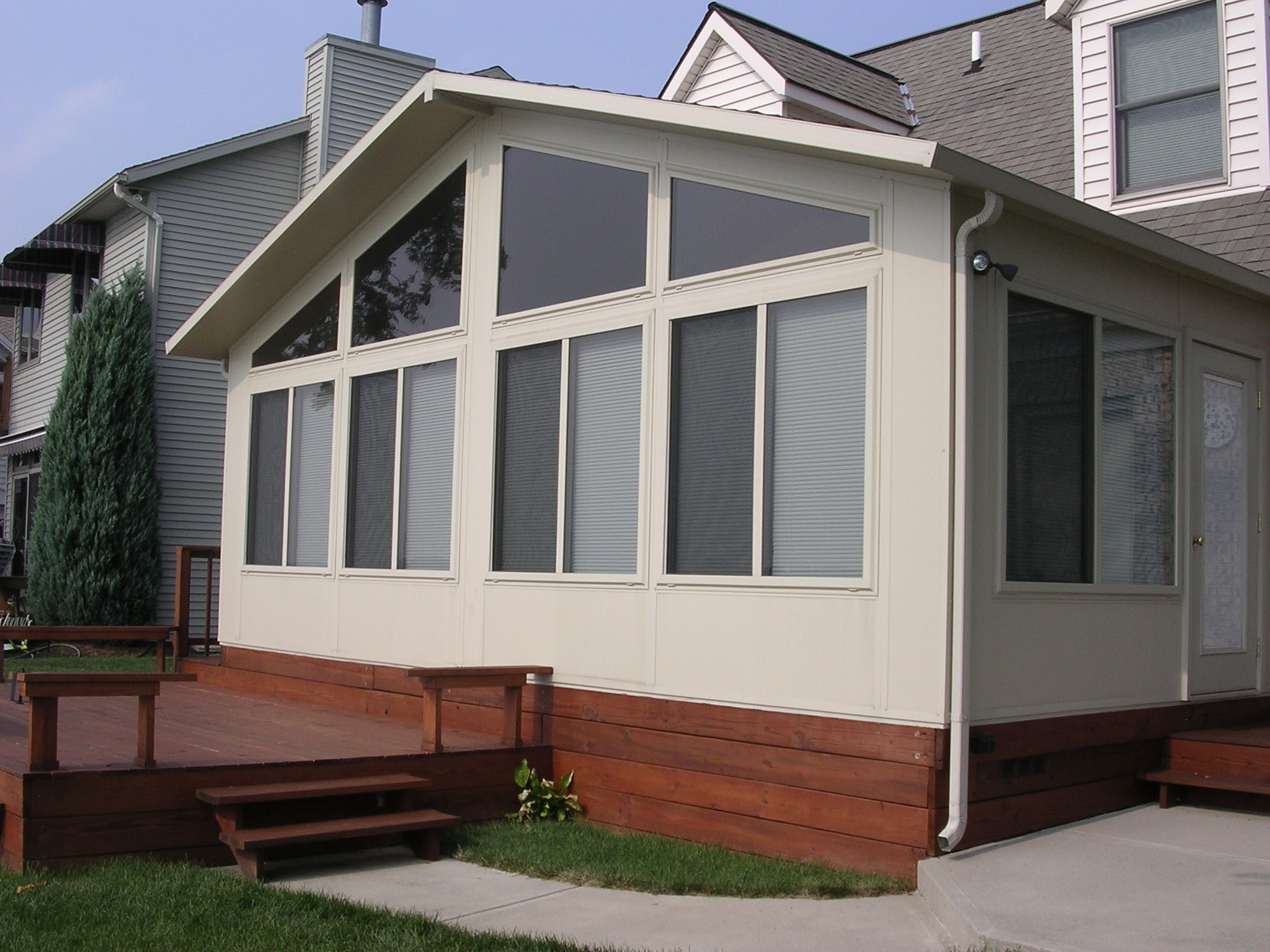 Screened-in patio space with full weather protection